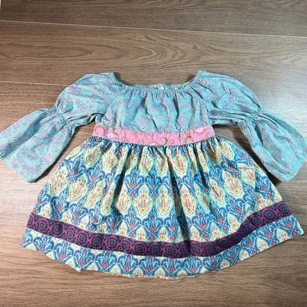 Matilda Jane Secret Fields Paisley Petals Peasant Blouse Sz 10 Boho Bell Sleeve